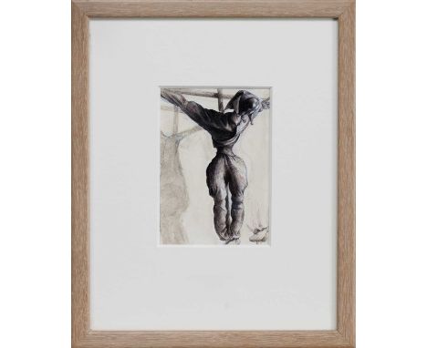 * MARK I'ANSON (SCOTTISH b. 1968), BROKEN mixed media on paper, titled versomounted, framed and under glass image size 15cm x