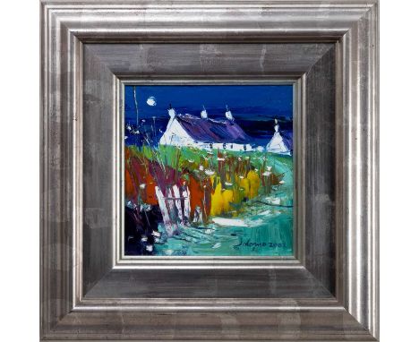 * JOHN LOWRIE MORRISON OBE (JOLOMO) (SCOTTISH b. 1948), EASDALE ISLAND, ARGYLL oil on canvas, signed and dated 2002, titled v