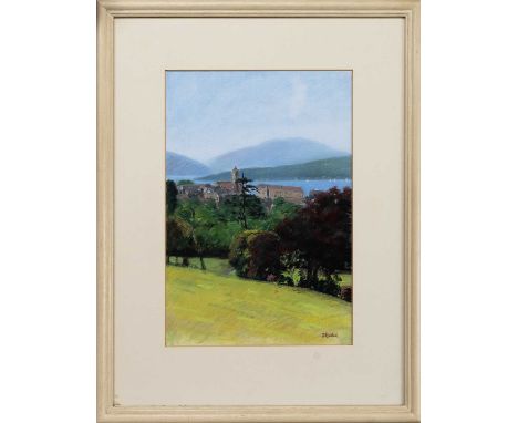 * ANDREW FITZPATRICK, DARROCH PARK, GOUROCK pastel on paper, signed, titled label versomounted, framed and under glass image 