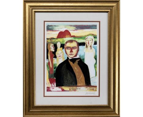 * JOHN BELLANY CBE RA HRSA (SCOTTISH 1942 - 2013), THE PORTRAIT OF SIR WALTER SCOTT  limited edition lithograph on paper, sig