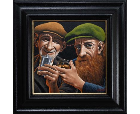 GRAHAM H D MCKEAN, WELL OILED oil on canvas, signed, titled versoframedimage size 35cm x 35cm, overall size 53cm x 53cm Note: