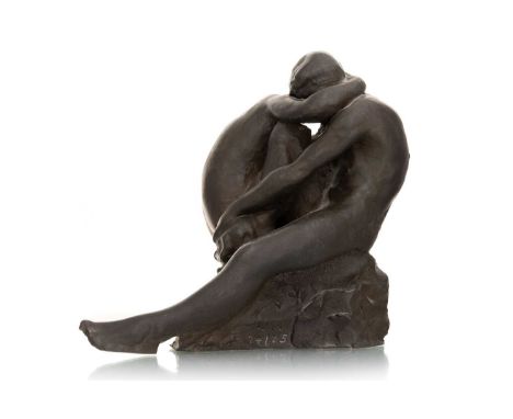 * WALTER AWLSON (SCOTTISH b. 1949), THE EMBRACE limited edition ceramic sculpture, initialled and numbered 74/7521cm tall Not