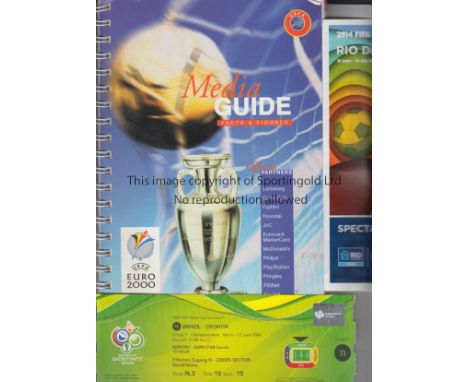MEDIA GUIDES     Three media guides comprising scarce World Cup 1974 media guide (122 pages), Euro 2000 media guide (258 page