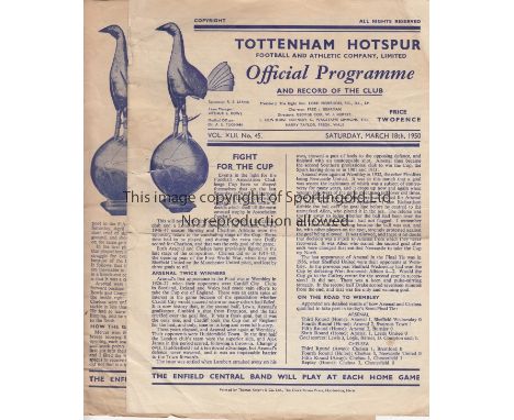 ARSENAL V CHELSEA 1950 FA CUP SEMI-FINALS      Programmes for the 1st match and Replay, both played at Tottenham. First match