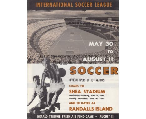 INTERNATIONAL SOCCER LEAGUE 1965        International Soccer League (ISL) USA. West Ham, West Brom, Kilmarnock. Rare 4-page i