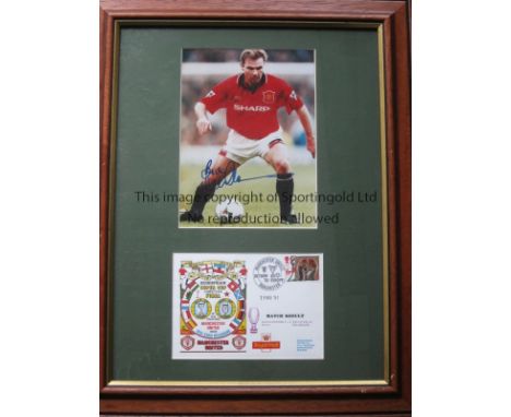 MANCHESTER UNITED   Framed and glazed mounted signed colour photograph of Brian McClair together with a First Day Cover for t