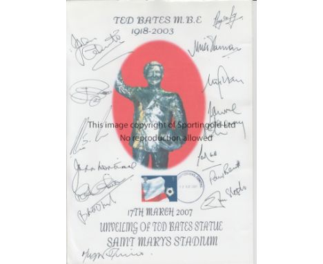 SOUTHAMPTON - TED BATES   Collection of six items relating to legendary Southampton player and manager Ted Bates, comprises s