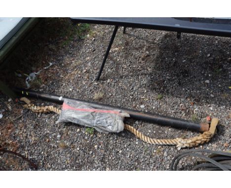 A tow rope; another rope and a pipe