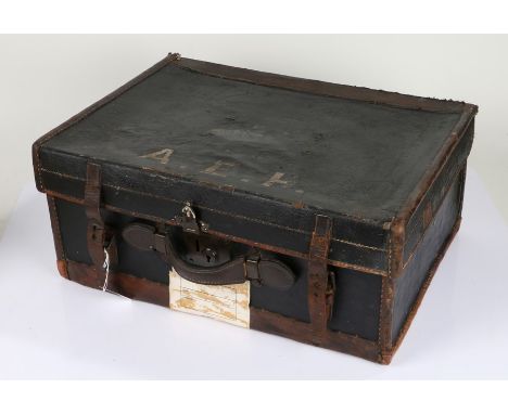 Late 19th/early 20th Century trunk, initialled to the lid A.E.H, bearing makers label for 'Joseph Last, Trunk &amp; Portmante