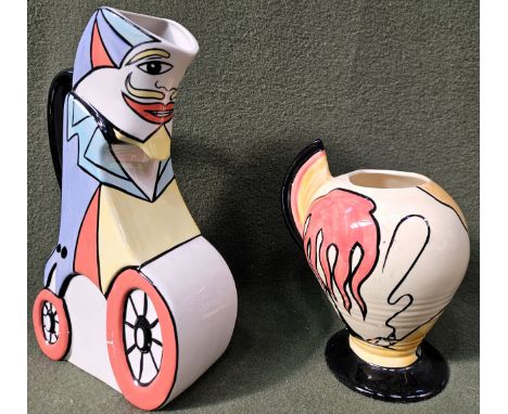 Two pieces of Lorna Bailey hand painted abstract style Old Elegance Pottery, both signed. Largest Approx. 26cms H
larges jug 