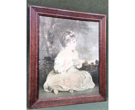 Large early 20th century oak framed polychrome print of a resting child. Approx. 49 x 39cms
reasonable used condition