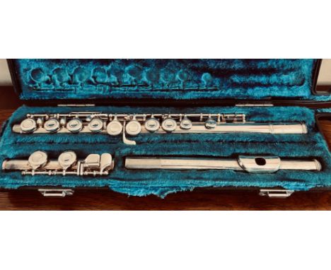 YAMAHA SILVER PLATE ORCHESTRAL FLUTE, BOEHM SYSTEM, YFL-21S, WITHIN ORIGINAL CASE