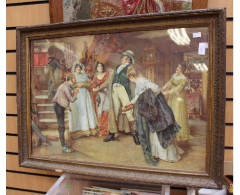 A collection of framed and glazed pictures to include two late 18th Century Stipple engravings, a couple of late 19th Century