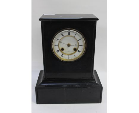 A black Belgian marble mantle clock
