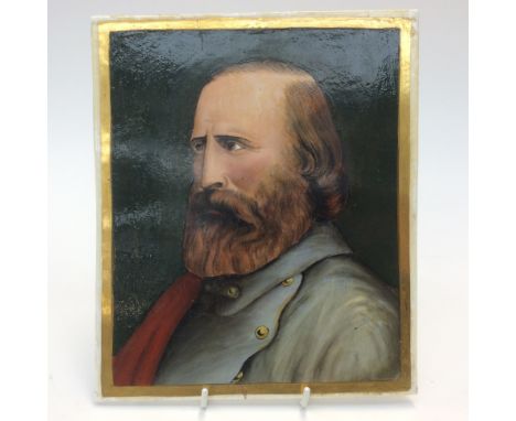 A 19th Century Stevenson & Hancock, Derby portrait plaque, of a bearded gentleman, bust length, signed William Rayworth, and 