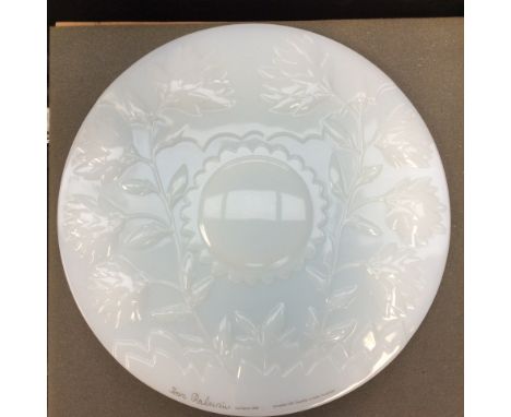 Rosenthal - a large circular milk glass plaque, decorated in relief with flowers, limited edition 2607/3000, Ivan Rabuzin, Ja