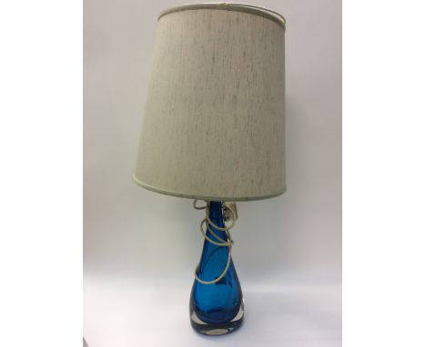 Murano glass lamp base in blue
