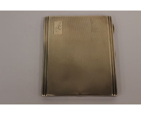 A silver cigarette case, by Joseph Gloster Ltd, Birmingham 1935, of rectangular form, having stepped front and rear edges and