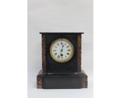 A Belgium slate mantle clock