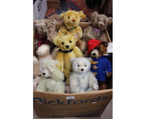 One box of assorted bears, consisting of Steiff, quantity