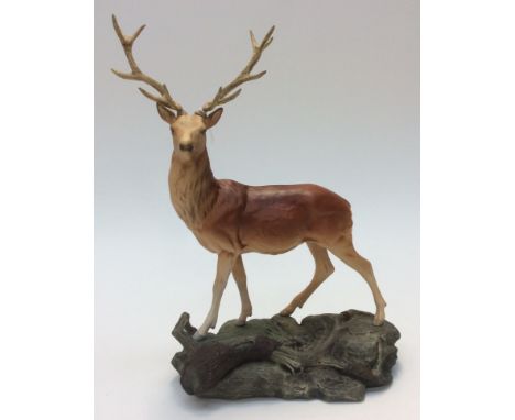 A Beswick (2nd) Stag - Red deer, on ceramic mount 1960's