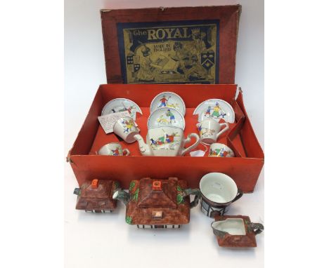 Children's tea service, "The Royal toy tea set" purported to be a sample that was sent to the palace when King George VI had 