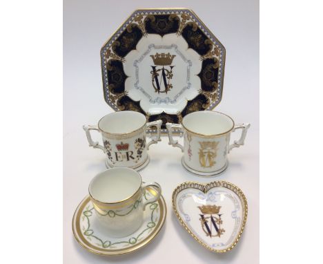 Royal Crown Diamond Jubilee loving cup Royal Antoinette loving cup, Titanic coffee can and saucer, commemorative trinket dish