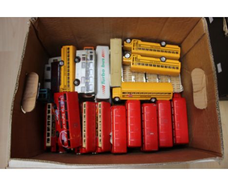 A box of modern diecast buses, mainly Corgi Routemasters (Q)