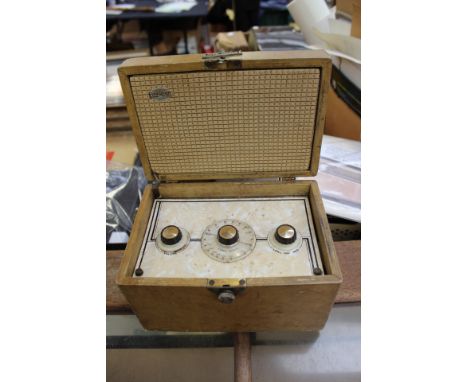 A Sky Casket, everready portable battery radio (internal) speaker, as seen