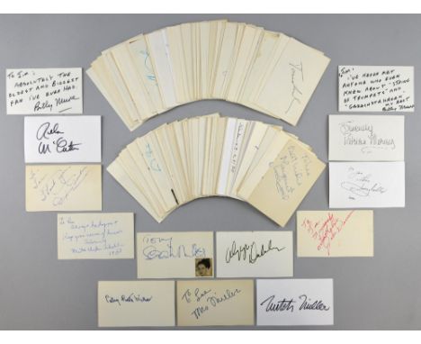 150+ Vintage autograph cards, each with details on reverse including Hermes Pan, Debra Paget, Anita Page, Christie Clark, Pet