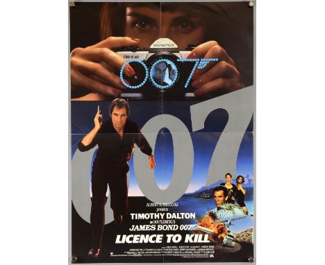 James Bond Licence To Kill (1989) Olympus cameras tie-in promotional poster, folded, 15 x 21.5 inches 