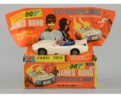 Corgi Toys No 336 - Special Agent 007 James Bond Toyota 2000GT, in original box, lacking instructions & one rocket 