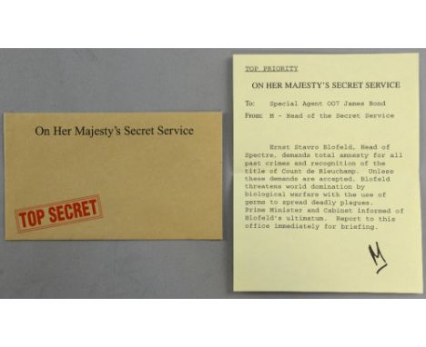 James Bond - On Her Majesty's Secret Service - United Artists Letter from 'M' cinema tie-in, in original envelope 