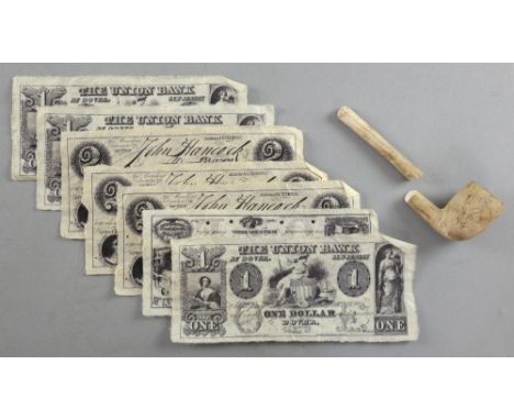 In The Heart of The Sea (2015) Movie props from the film including a clay pipe & some paper money. 