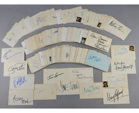 250+ Autograph cards, signatures including Sidney Poitier, David Hemmings, Robin Williams, Glenn Ford, Gregory peck, George P