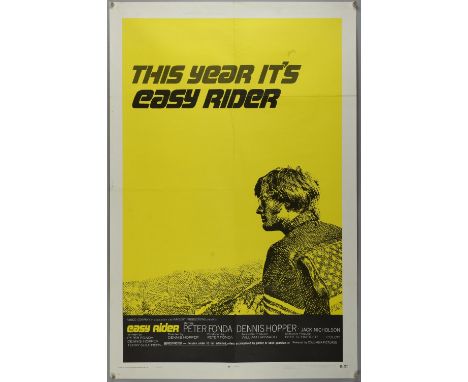Easy Rider (1969) US One sheet film poster, starring Peter Fonda & Dennis Hopper, style C, Columbia, folded, 27 x 41 inches S