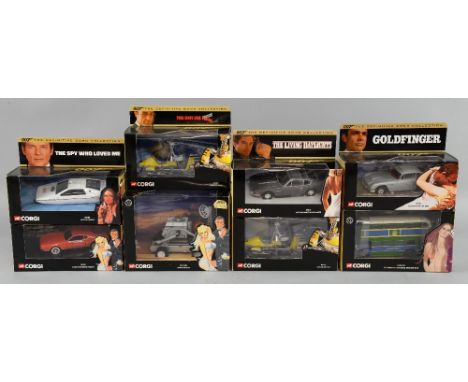James Bond - Corgi 007 The Definitive Bond Collection - 8 vehicles including Aston Martin DB5, Moon Buggy, Gyrocopter & other