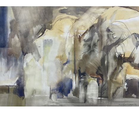 Maurice William Partridge (British 1913-1973): Abstract Cityscape, watercolour signed and dated '67, 28cm x 38cm 