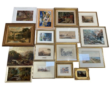 Collection of oil paintings and watercolours, artists including Geoffrey H Poole, Thomas Monro, Paul Marny, Robert Clarkson o