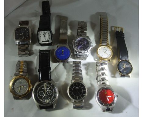 WATCHES - A collection of 10 quartz watches by various makers such as Reflex, Casio, Rotary etc. Untested.