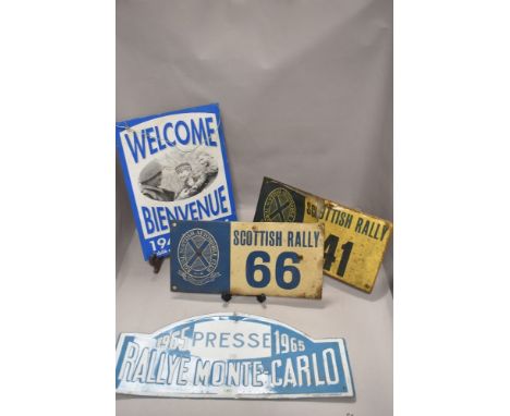 20th century tin advertising signs for Royal Scottish Automobile club and Rally 66 and similar