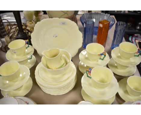 20th century Crown Staffordshire Art Deco design part tea service