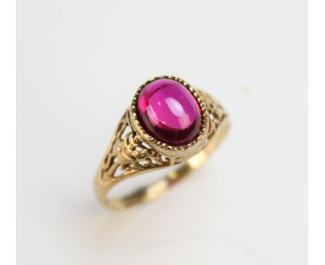 A 9ct 'ruby' ring 