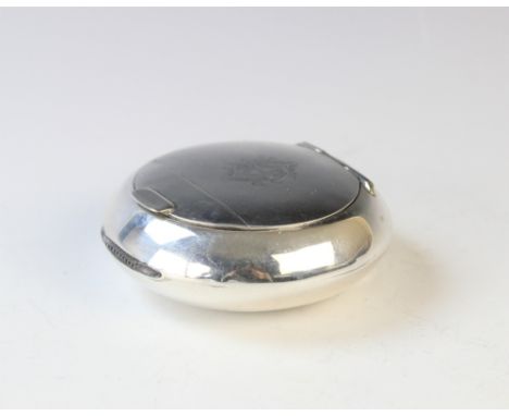 An unusual George V silver combination snuff or tobacco box with integral vesta case by Wilmot Manufacturing Co, Birmingham 1