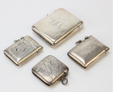An Edwardian silver vesta case by Horace Woodward &amp; Co Ltd, Birmingham 1910, of rounded rectangular form with gilt interi