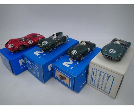 MMK Production - Slot Cars. Four boxed 1/32 scale MMK Production plastic racing slot car completed kits to include: JAG CLM53