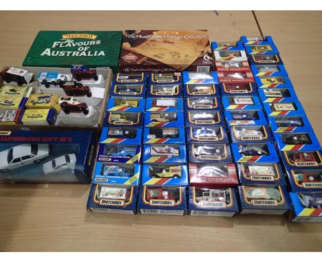 Matchbox 1/75 series vehicles, fifty single vehicles, plus five Mica convention models, two six vehicle sets, also Superkings