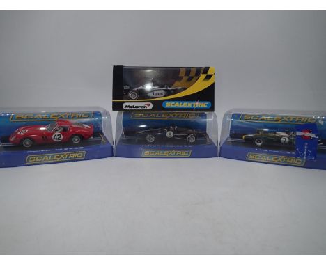 Scalextric - Classic Collection. Four Scalextric slot cars appearing in NM condition, housed in excellent cases. Lot to inclu