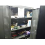 2 DOOR STATIONARY CABINET W/ ASST'D STATIONAIRIESSold as a lot