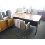 ASST'D DESKS, CREDENZA, CHAIRS, ETC.Sold as a lot